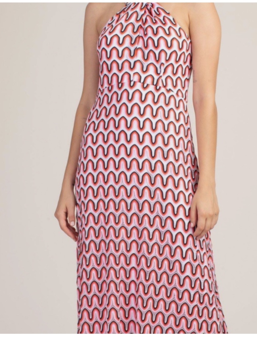 Trina Turk Halter maxi dress wedding beachy artsy boho